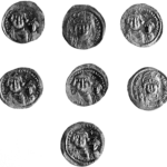 Fig. 8. A treasure of gold Byzantine solidi from Castra Rubra (B. Borisov).