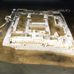 Fig. 19. Scale model of the sanctuary of the Ara della Regina as seen from the back (western side) (Pian della Regina) (Tarquinia Project).