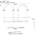 Fig. 3. Gabet elevation of the facade of the foundations for the Temple of Venus Victrix, south side (Archivio di Stato, Rome, Busta 406, 10/9/64; after Castagnoli 1949–1950, 148).