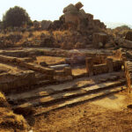 Fig. 17. The small temple at the southeast corner of Temple B. Photograph shows the archaic temple restored during the second half of the fourth century B.C.E. (modified from De Miro 1994, fig. 7).