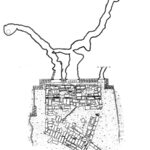 Fig. 22. Plan of the whole sacred area at San Biagio with the fountain, grottoes, and galleries behind it (De Miro 1994, fig. 26)