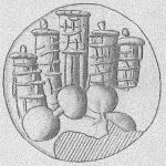 Fig. 9. Coastal towers depicted on a Late Minoan I sealing from Zakros (CMS 2[7], no. 218) (courtesy I. Pini).