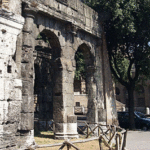 Fig. 9. The late first-century B.C.E. arcade across from the Theater of Marcellus.