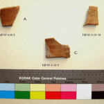 Fig. 13. Sherds: a, TdP 05 A 10/8; b, TdP 05 A 10/10; c, TdP 05 A 10/9.