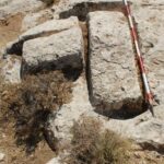 Fig. 15. Abandoned and half-removed quarry blocks at site 716 of the Jarash Hinterland Survey (courtesy Jarash Hinterland Survey Project).