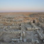 Fig. 55. Final photograph of Khirbat al-Mudaybi', with an overview of excavation squares in field D, looking west (G. Mattingly).