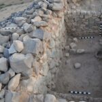 Fig. 57. Iron Age room inside the field D casemate wall in the west wall of the fort at Khirbat al-Mudaybi', looking north (G. Mattingly).