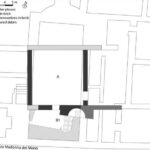 Fig. 1. Plan of the house below Santi Sergio e Bacco on Piazza Madonna dei Monti in Rome, showing first phase of imperial renovations carried out in brick.