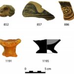 Fig. 5. Finds from the drain in the Peisistrateian Telesterion at Eleusis. The sherd numbers correspond to catalogue numbers in Cosmopoulos (forthcoming).