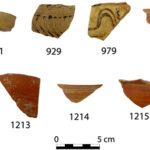 Fig. 9. Finds from the interior corner of Walls 4 and 4c to the south of the Peisistrateian Telesterion. The sherd numbers correspond to catalogue numbers in Cosmopoulos (forthcoming).