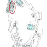 Fig. 13. Plan of Shawbak castle site, with Area 35000 circled (courtesy Medieval Petra Project).