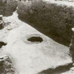 Fig. 2. Possible tessera floor of the basilica hall at Ashkelon (PEF 359, “Same as 135 [Interior middle of great court showing excavation from W], showing original tessellated pavement,” 1921; courtesy Palestine Exploration Fund, London).