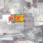 Fig. 7. Surface anomalies from remote sensing relative to the 1988–1991 electrical ground resistance survey at Mantinea. Numbers indicate surface anomalies (after Sarris 1992).