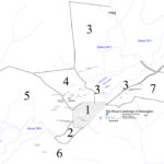 Fig. 12. Murayghat survey plan, with Areas 1–7 marked.