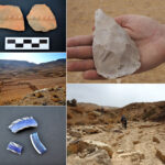 Fig. 18. Flint axe, glass bracelet fragments, and Bronze Age sherds recovered during the Wadi Mashra survey.