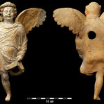 Fig. 1. The Eros terracotta figurine from Tel Kedesh, front and back views (P. Lanyi; courtesy Sharon Herbert and Andrea Berlin, Tel Kedesh Excavations).