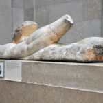 Fig. 11. Helios (east pediment A), detail showing modeled waves covering right side of Helios’ torso, below right arm. London, British Museum.