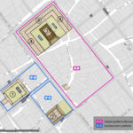 Fig. 2. Ground plan of the Mérida forum area in the Augustan period: 1, campus / schola iuvenum; 2, temple; 3, temple; 4, gallery (modified from Ayerbe et al. 2009b, fig. 2).