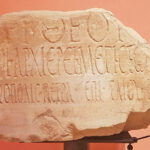 Fig. 5. The second-century CE inscription that mentions the city’s Greek name, “Petra Metropolis,” in the “Waning of Petra” gallery.