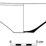 Fig. 8. Shallow angular bowl (P1878) from Tomb 12 in trench SWA1a west of the Blue Stone Structure (drawing by T. Ross).