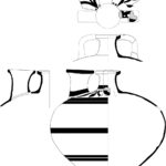 Fig. 12. Transport stirrup jar (P0894) from the burnt destruction debris of the upper story of the Northwest Complex (drawing by T. Ross).