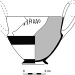 Fig. 17. Kantharos with dipinto (P0016) from a mid sixth-century BCE pit in the southwest quadrant (drawing by T. Ross).