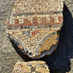 Fig. 11. Mosaic fragments from the first tepidarium (Room 5) (scale: 20 cm).