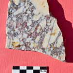 Fig. 16. A selection of marble wall veneer fragments from the heated rooms: a, bigio morato; b, giallo antico brecciato; c, pavonazzetto; d, portasanta; e, verde antico.