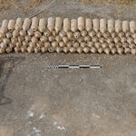 Fig. 17. The 214 intact examples of vaulting tubes (tubi fittlili)found in the excavation of Room 9 (scale: 50 cm).