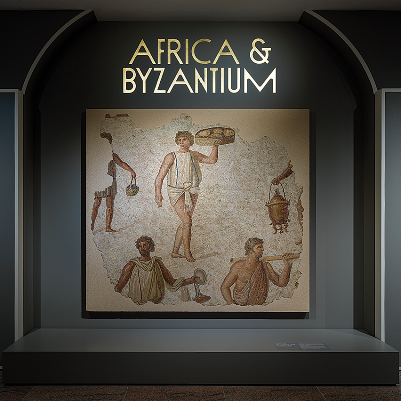 View of the entrance to Africa and Byzantium, on view 19 November 2023 to 3 March 2024 at the Metropolitan Museum of Art (A.-M. Kellen; courtesy the Metropolitan Museum of Art).