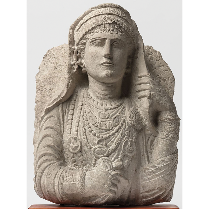 Relief with bust of a woman, ht. 56 cm, acquired by Løytved for Jacobsen in Syria between 1884 and 1888. Copenhagen, Ny Carlsberg Glyptotek IN 1054 (© Ny Carlsberg Glyptotek / Anders Sune Berg).
